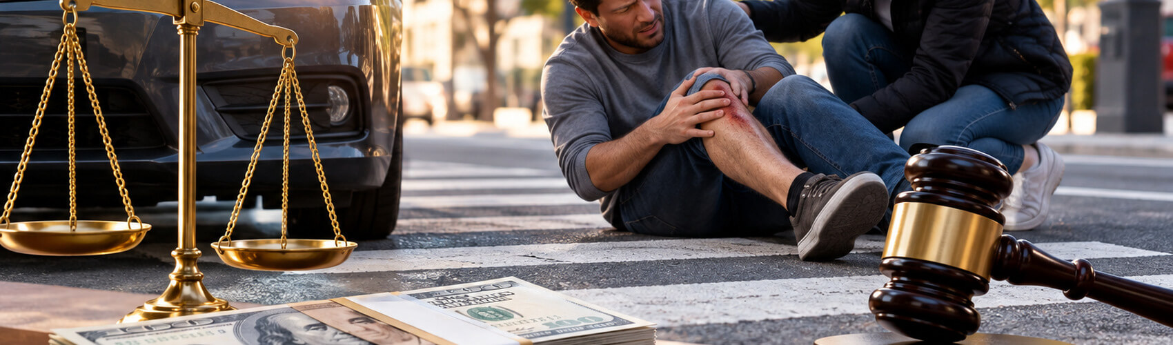 average payout for pedestrian hit by car