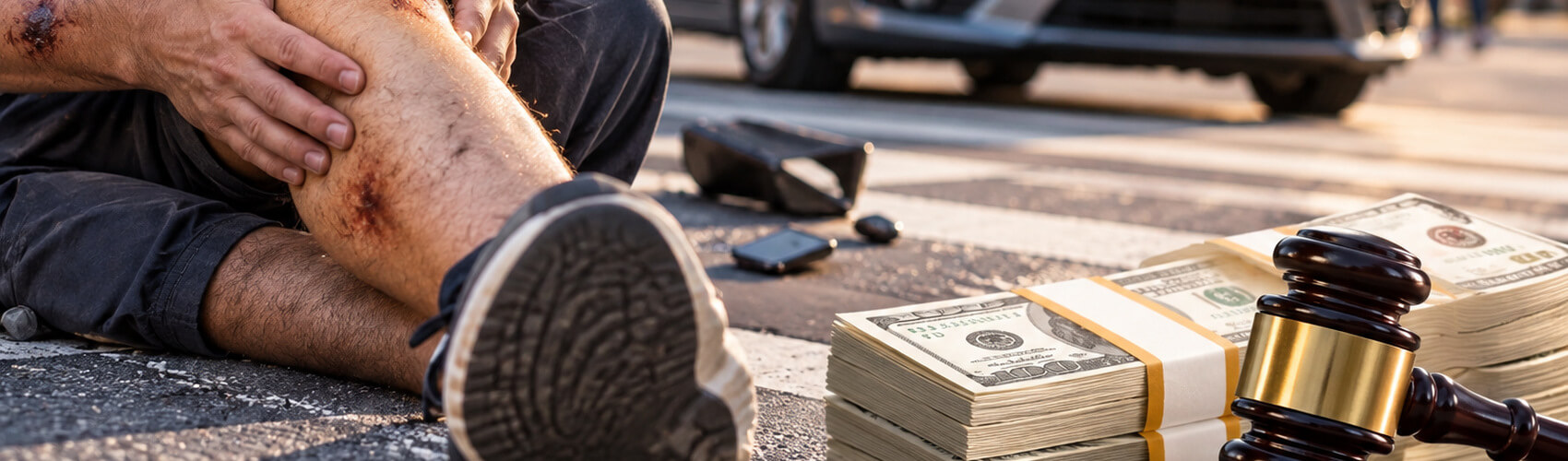 pedestrian hit by car compensation